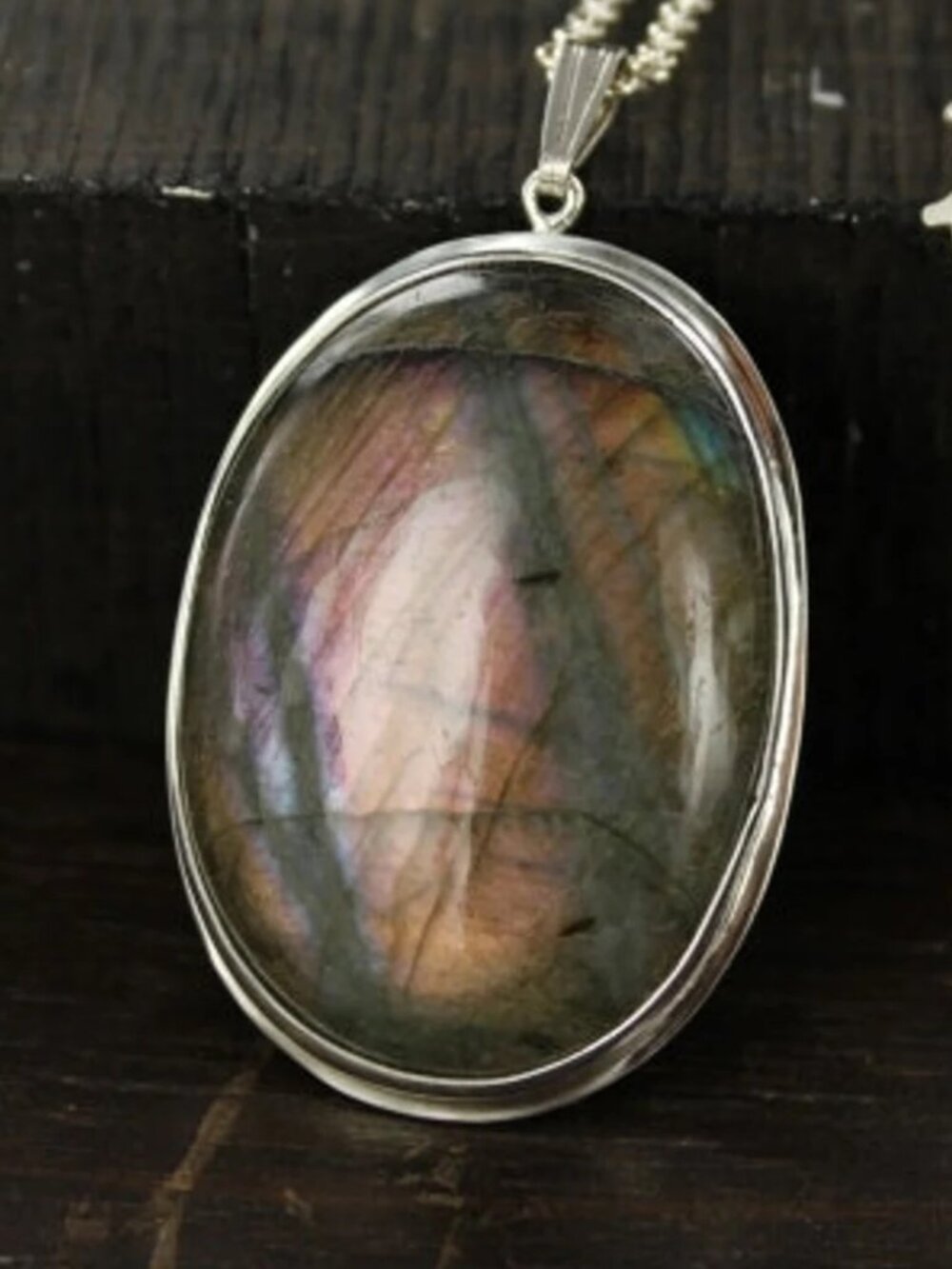 Beautiful multicolor Labradorite pendant